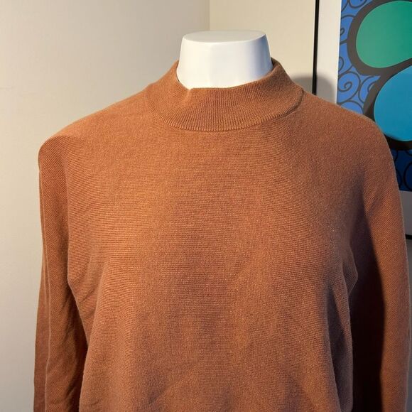 WISPR Mock Turtleneck Silk Blend Sweater Relaxed Fit and Long Sleeves Size S - Picture 2 of 8